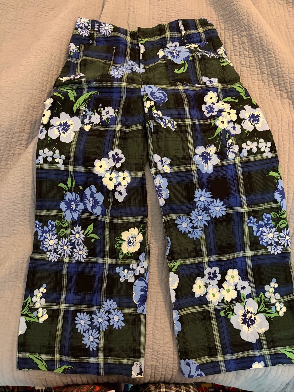 Maeve for Anthropologie Colette Floral Plaid Cropped Wide-Leg Pants - Picture 4 of 7